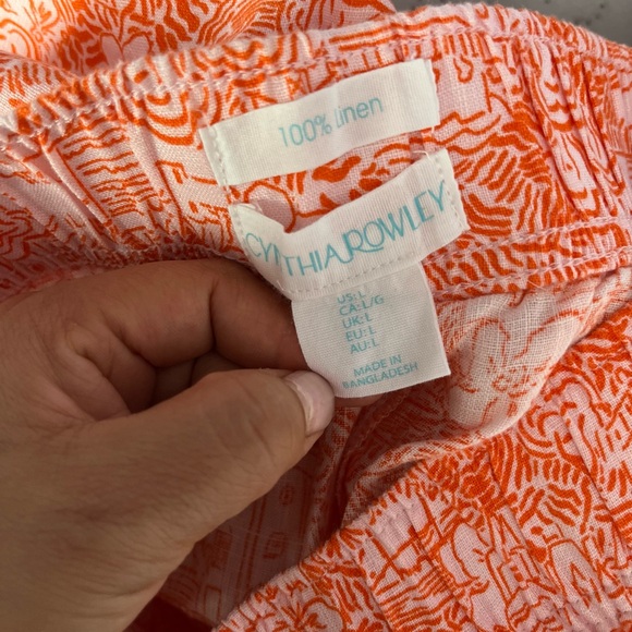 Cynthia Rowley New York Women’s 100% Line Pants Size Large Coral - Picture 9 of 9